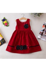 Little Big Girls Summer Embroidered Flower Dress Girl Birthday Party Princess Dress for Wedding