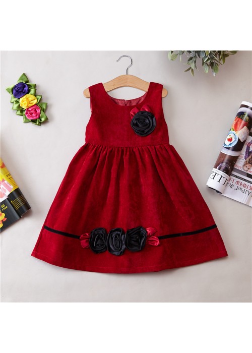 Little Big Girls Summer Embroidered Flower Dress Girl Birthday Party Princess Dress for Wedding