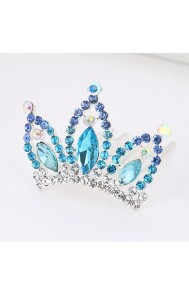 Big Little Girls Crystal Crown with Cz Rhinestone Hair Headband for Girls