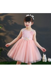Little Big Girls Summer Embroidered Flower Butterfly Dress Girl Birthday Party Princess Dress for Wedding